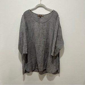 Flax 3G (3X) Grey Linen Blend Tunic